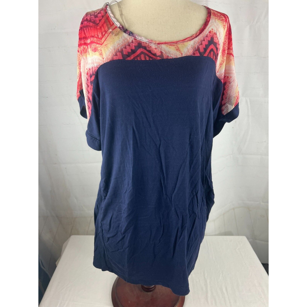Women’s Three Season Maternity Short Sleeve Stretchy Pullover Top Size L Navy